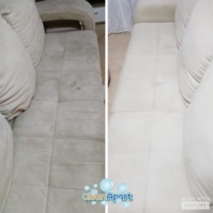 limpeza de sofa antes e depois